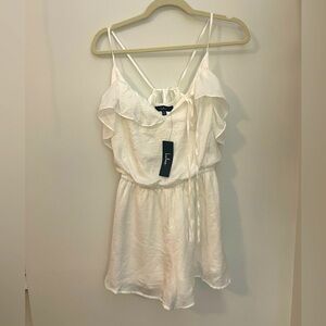Lulu's White Ruffled Jumpsuit